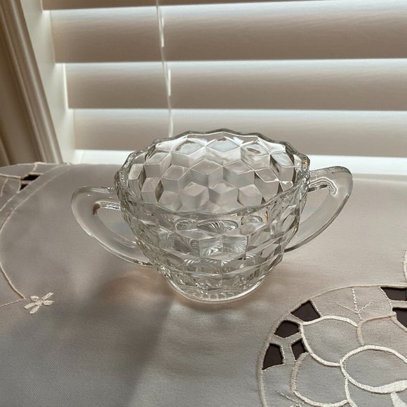 Vintage cream and sugar set, and glass candy dish - Picture 5 of 5